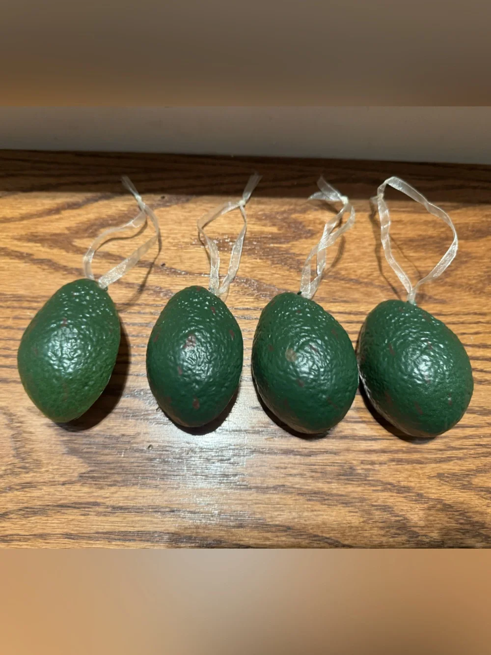 Set Of 4 Avocado Ornaments